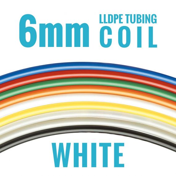 DM Fit LLDPE Tubing - 6mm OD - White - 300m Coil