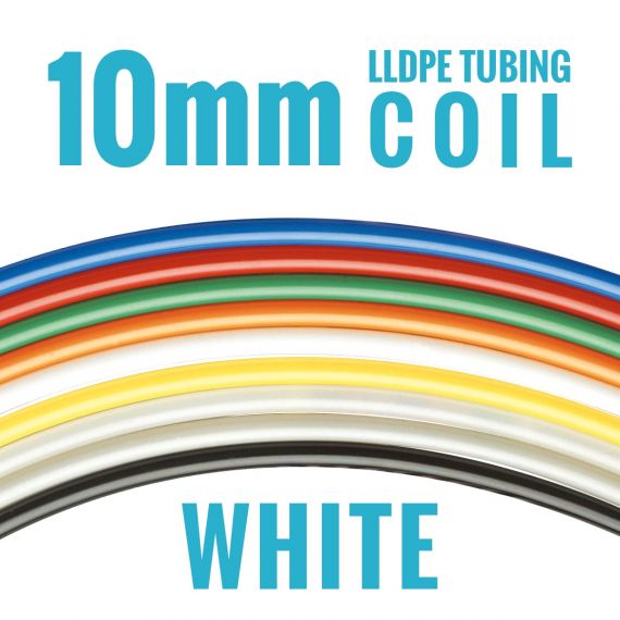 DM Fit LLDPE Tubing - 10mm OD - White - 150m Coil